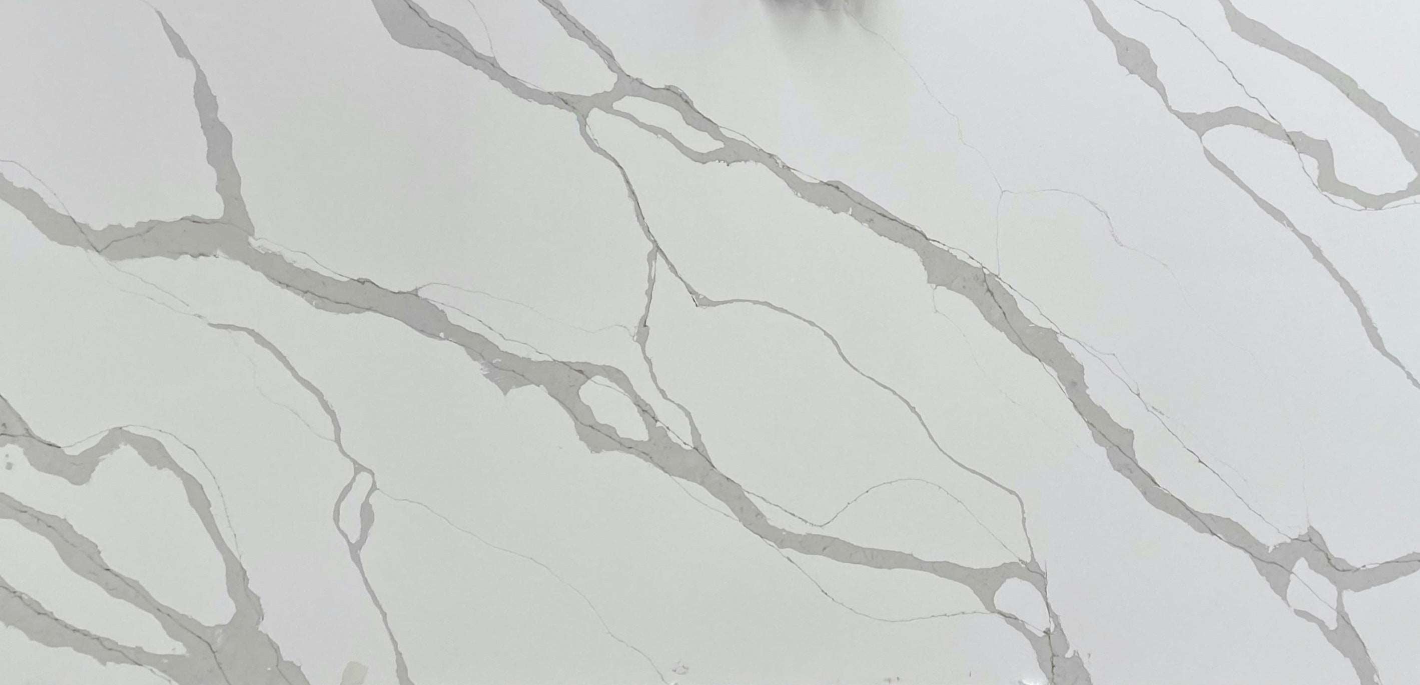 PQS Calacatta Light Quartz with Grey Veins Purple