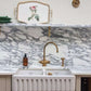 Arabescato Marble white with grey veining kitchen worktops