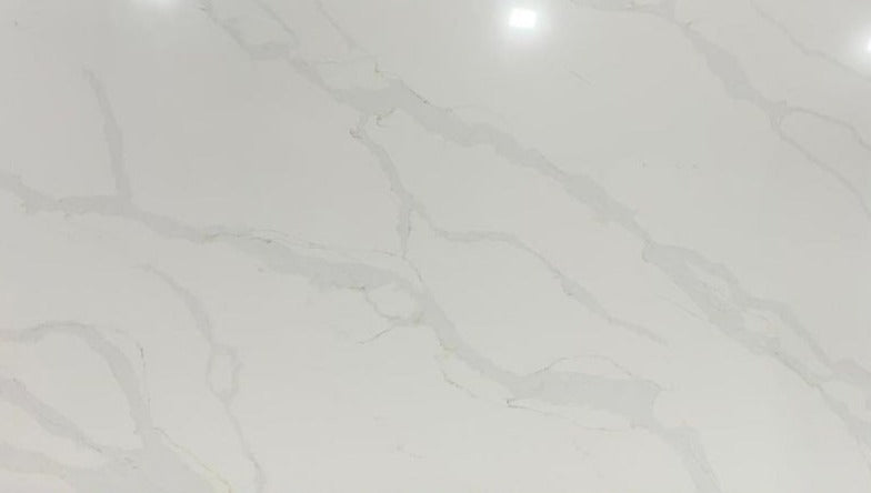 Pqs Calacatta Platinum White Marble Effect Quartz 