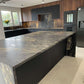 Cosmic Black Granite kitchen worktops, gold coloured swirls against a black background