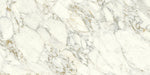 Uniceramica Arabescato Vagli, Ceramic slabs with white-creamy base-colour and darker grey veins spread over the surface.