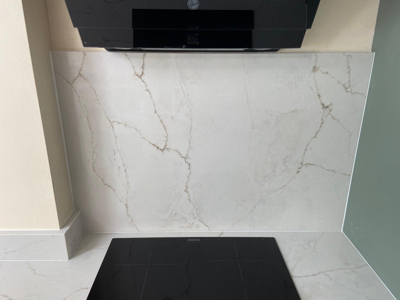 BQS Capri marble effect Quartz kitchen worktop and splashback