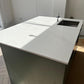 Calacatta gold quartz kitchen worktops with grey veins married with delicate gold veins throughout the slab on a white background.