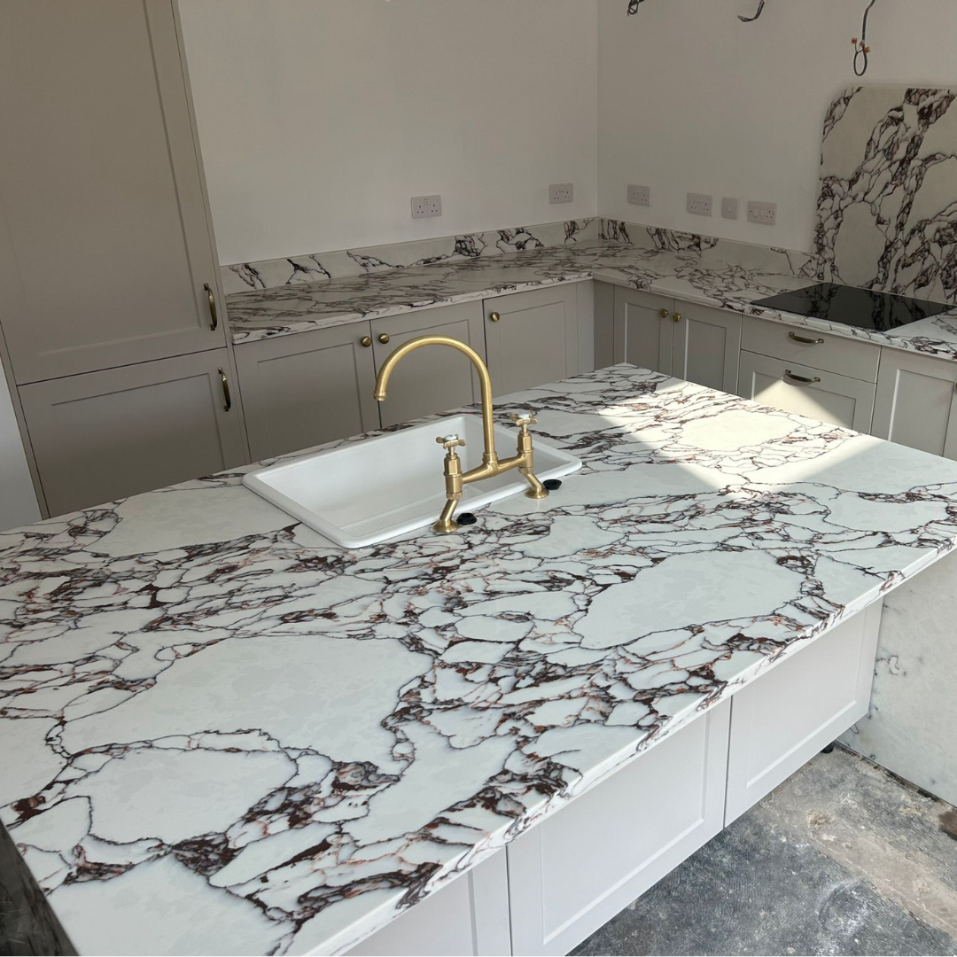 Rosa Bulgari Quartz Kitchen Worktop