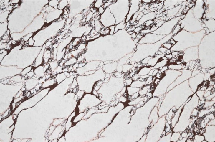 Rosa Bulgari marble effect quartz slab