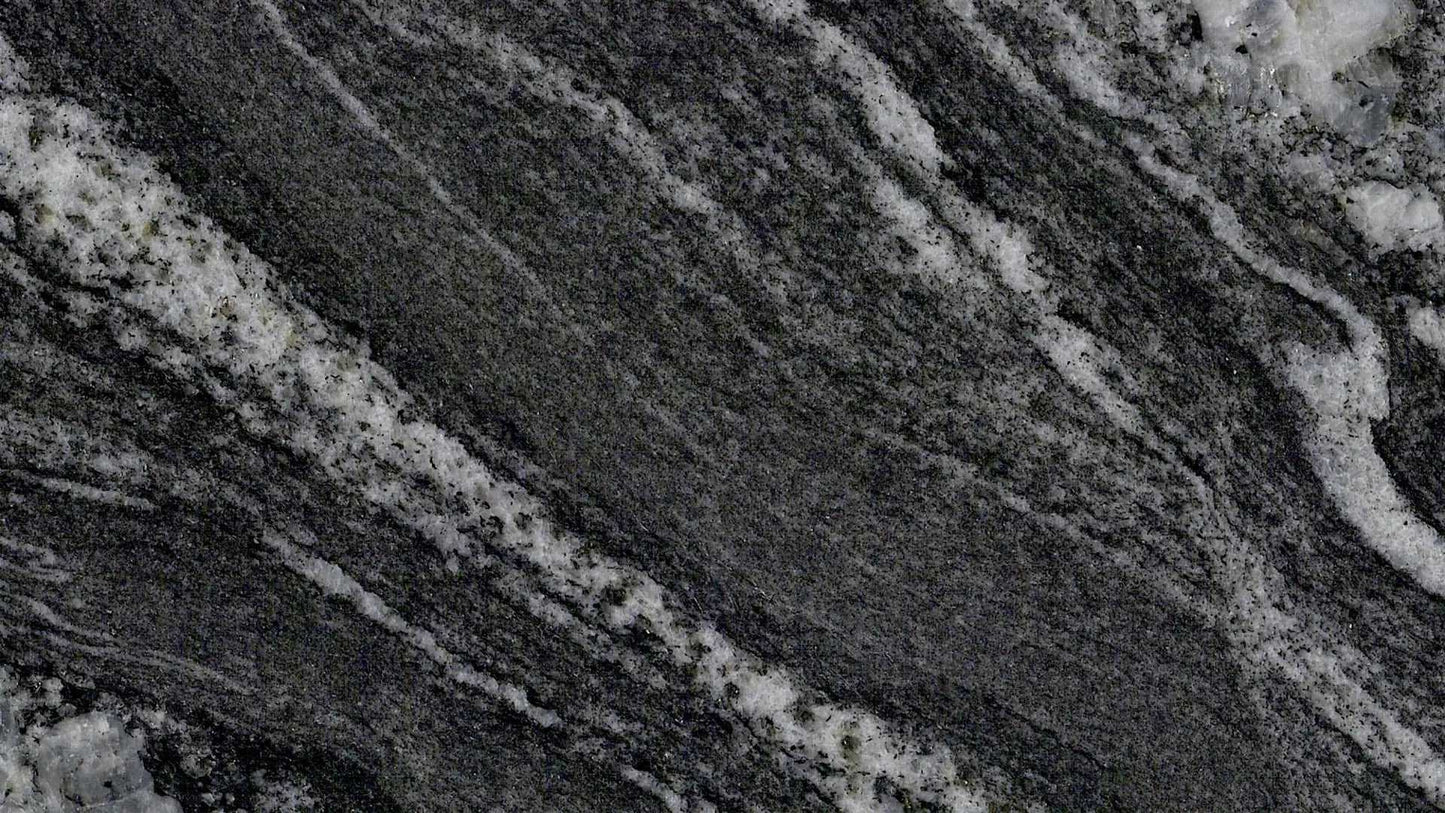 Silver waves black and white granite slab