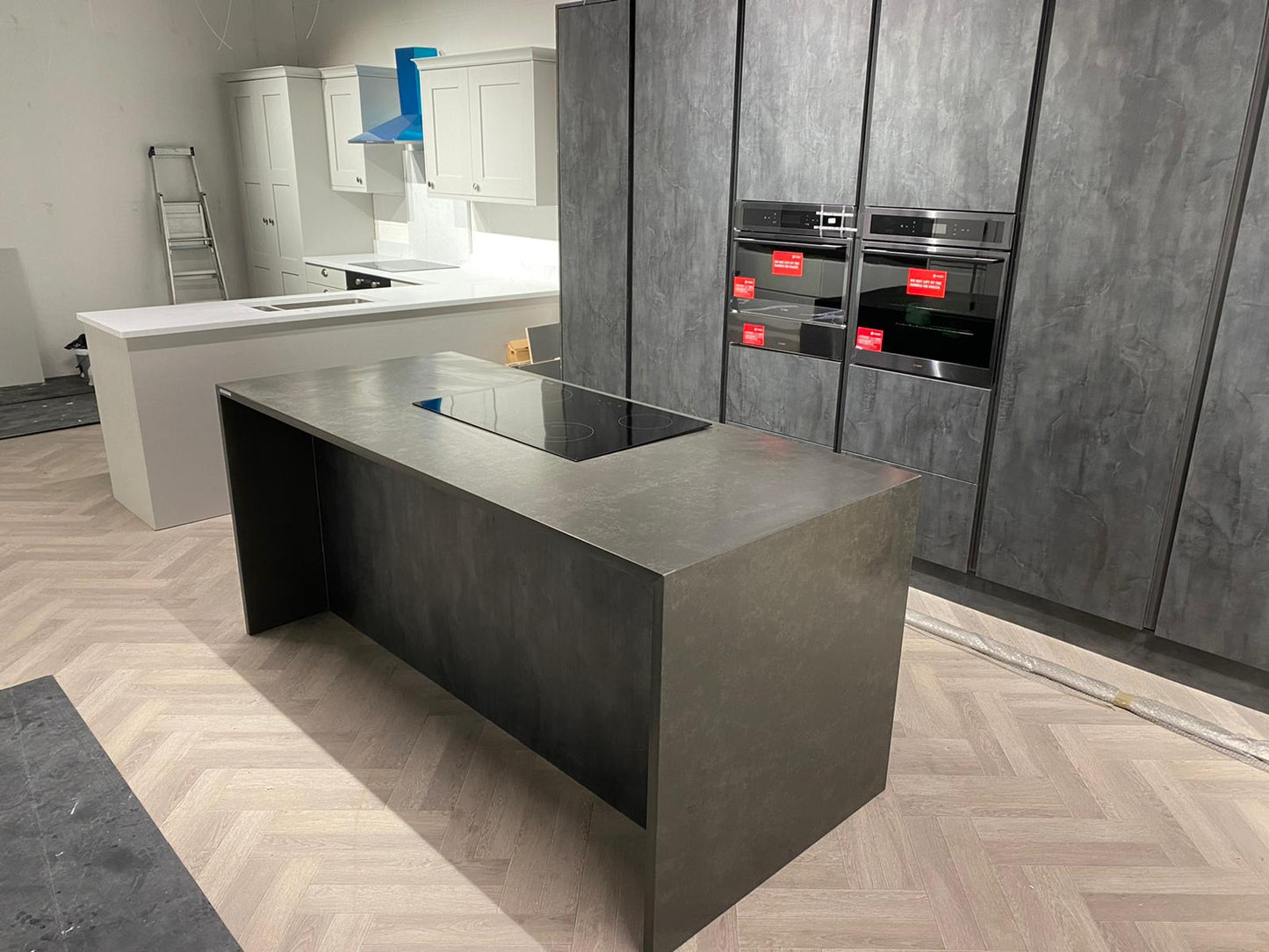 Unistone Tartufo dark grey quartz kitchen worktops