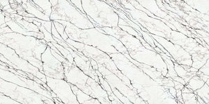 Belgravia Quartz slab, heavily veined quartz on a light background.