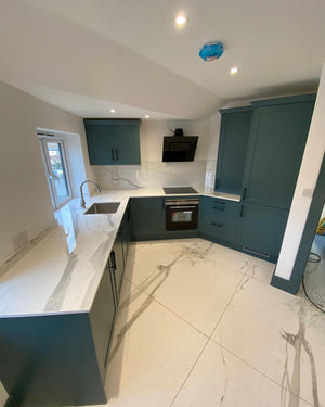 Uniceramica Statuario White Marble Effect Porcelain Kitchen Worktops