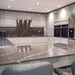 Unistone Pietra Grey Quartz kitchen worktops with white veins through it