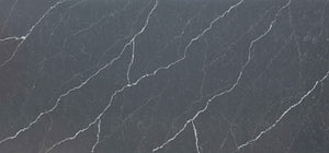 Unistone Pietra Grey Quartz slab with white veins through it
